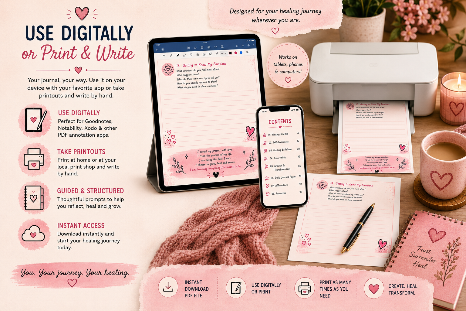 Heal Your Hidden Self Journal— Printable & Digital PDF - Image 2